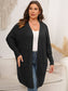 Plus Size Open Front Cardigan With Pockets nicholesgifts