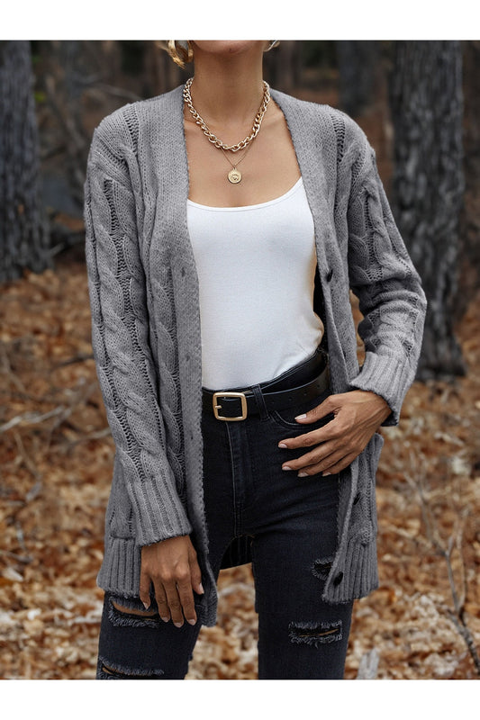 Women Cable-Knit Button Down Cardigan NicholesGifts