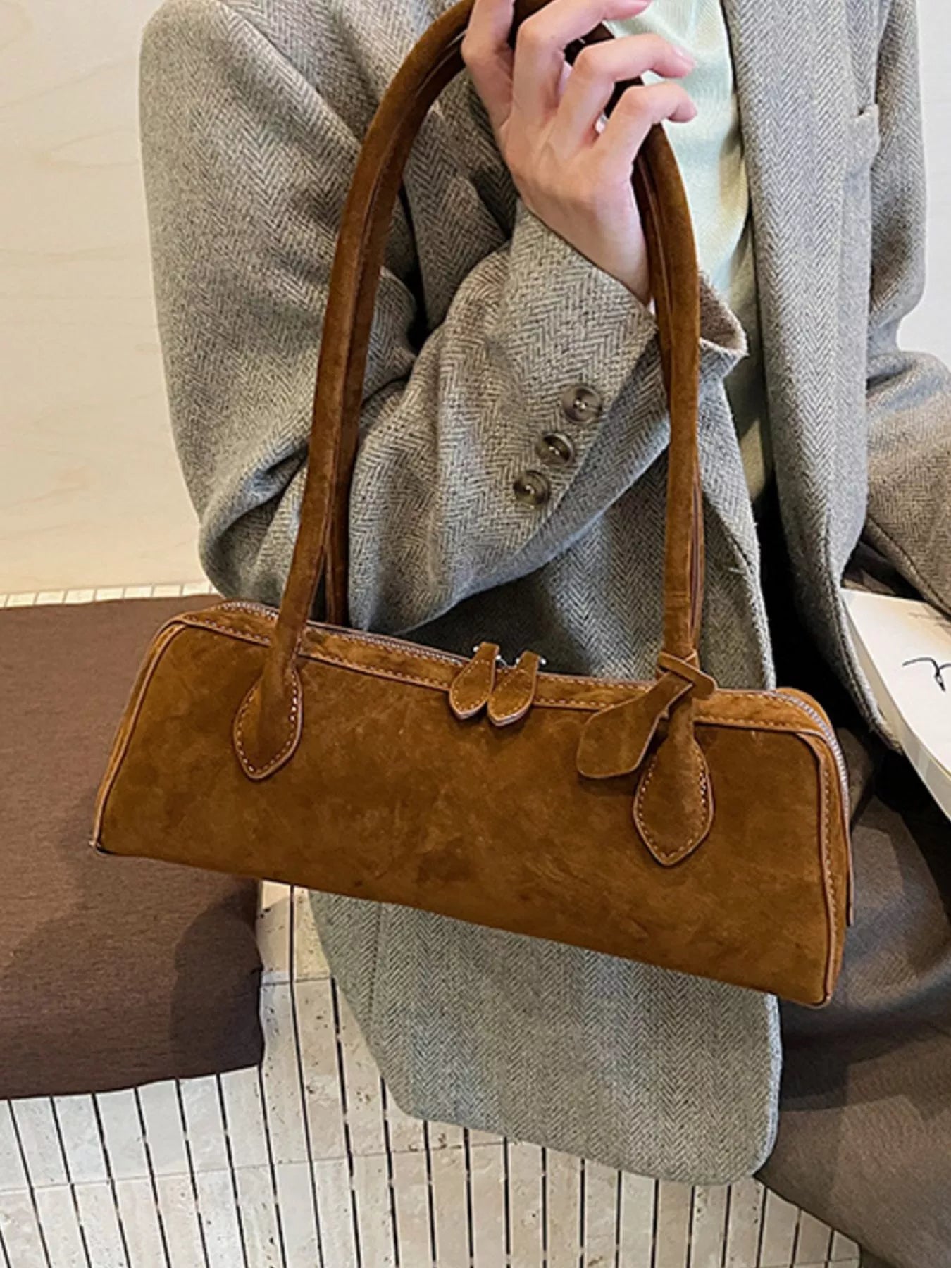 Solid Color Shoulder Bag nicholesgifts