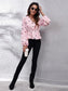 Butterfly V-Neck Balloon Sleeve Peplum Blouse nicholesgifts