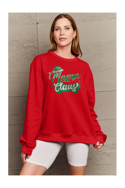 Simply Love Full Size MAMA CLAUS Round Neck Sweatshirt NicholesGifts