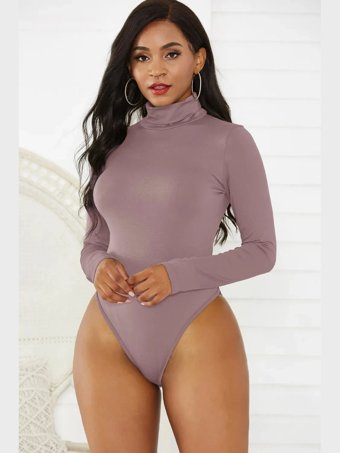Turtleneck Long Sleeve Bodysuit nicholesgifts