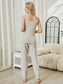 Fuzzy V-Neck Cami and Pants Lounge Set nicholesgifts