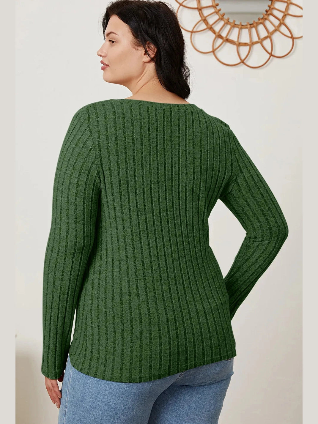 Basic Bae Full Size Ribbed V-Neck Long Sleeve T-Shirt nicholesgifts