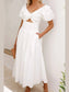 Sweetheart Neck Puff Sleeve Dress nicholesgifts