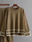 High-Low Round Neck Top and Pants Sweater Set nicholesgifts