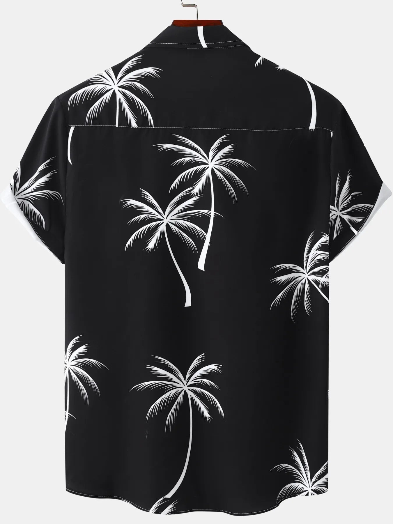 Men's Plus Size Tropical Palm Print Short Sleeve Button Down Shirt NicholesGifts