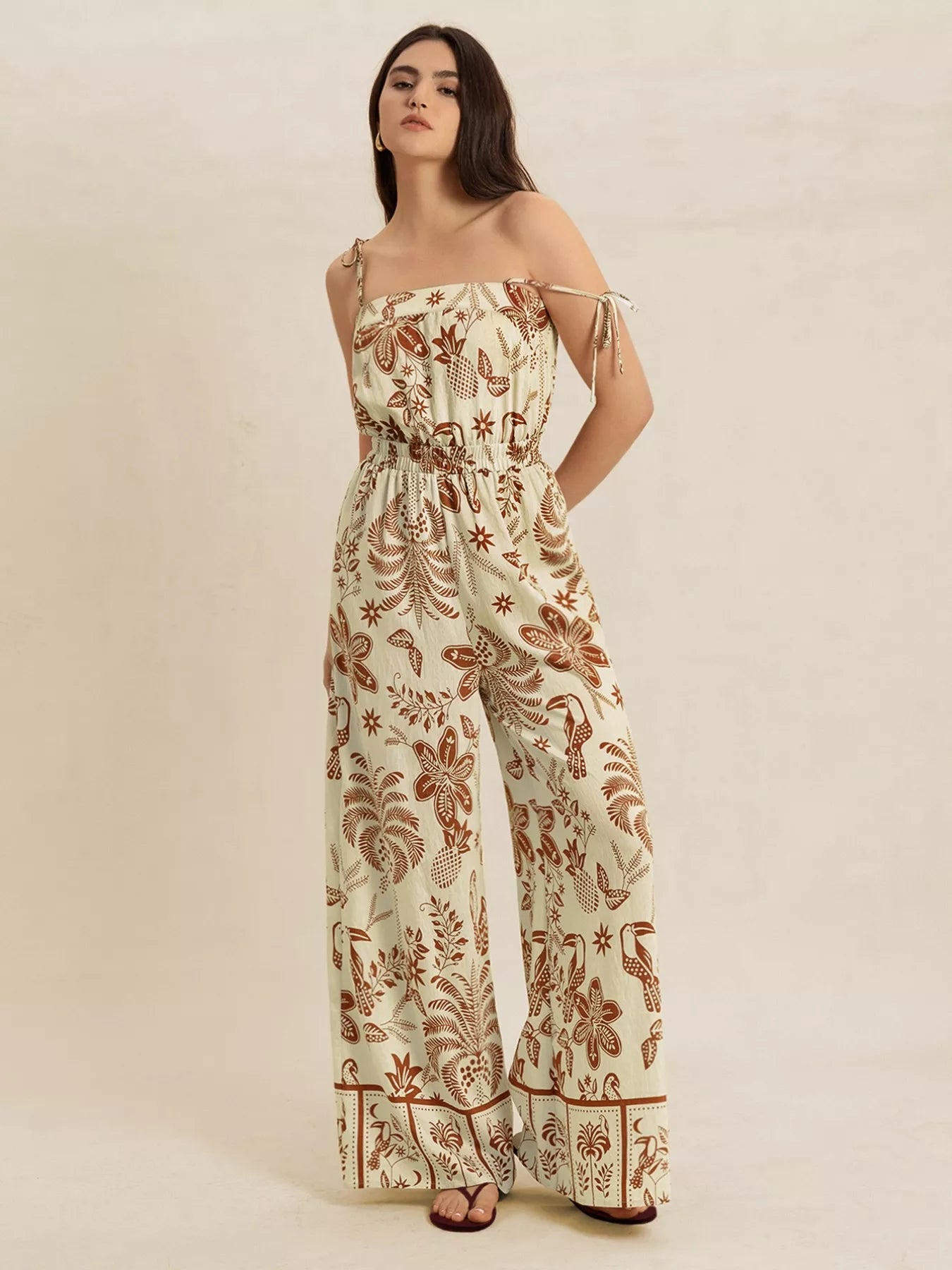 Tie Strap Wide Leg Jumpsuit nicholesgifts