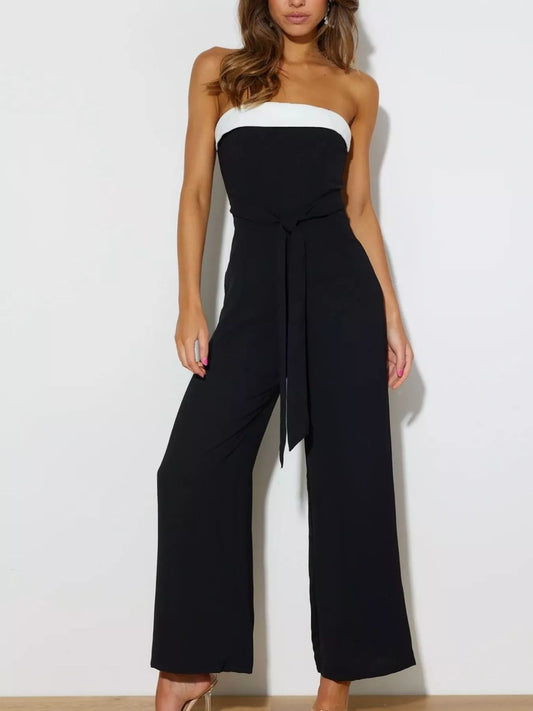 Contrast Tube Wide Leg Jumpsuit nicholesgifts