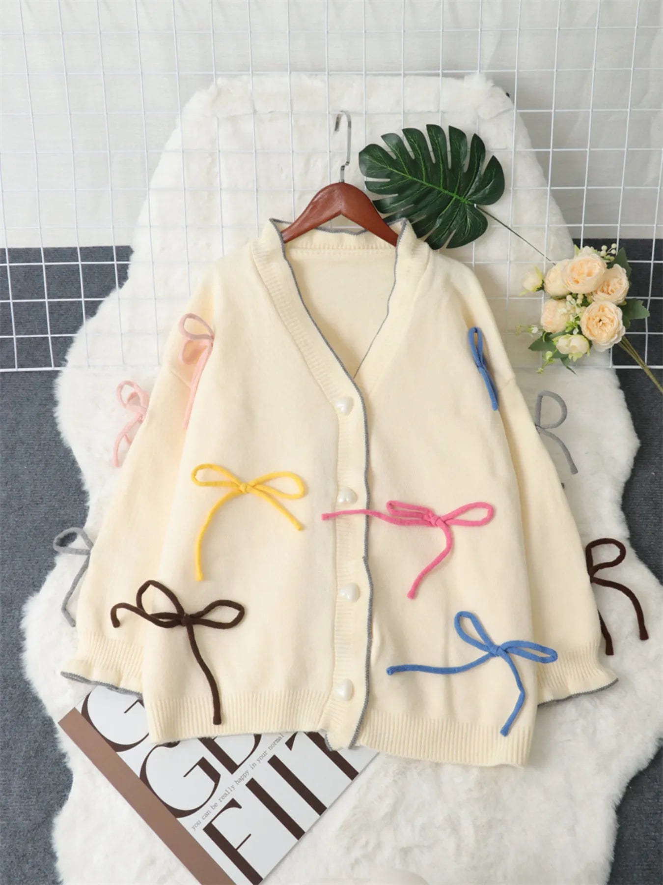 Bow Tie Button Up Cardigan