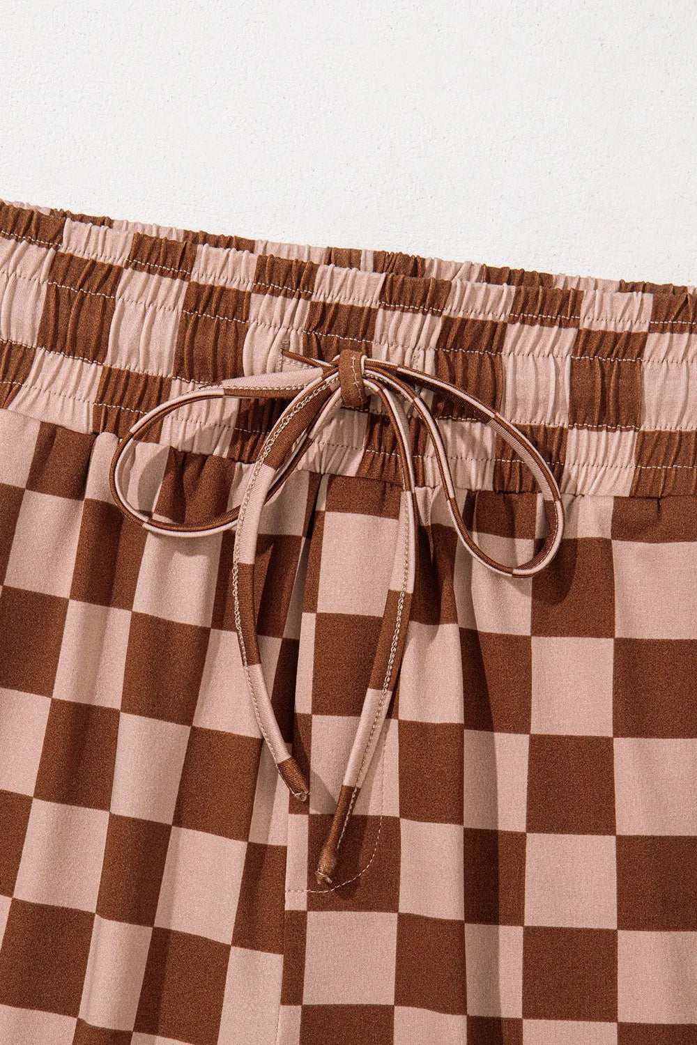 Checkered Elastic High Waist Loose Casual Pants NicholesGifts