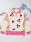 Women Valentine’s Day Sequin Heart Pattern Long Sleeve Sweatshirt nicholesgifts