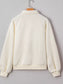 Textured Half Button Collared Sweatshirt nicholesgifts