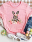 Rabbit Round Neck Short Sleeve T-Shirt nicholesgifts