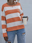Striped Casual Long Sleeve Knit Top nicholesgifts