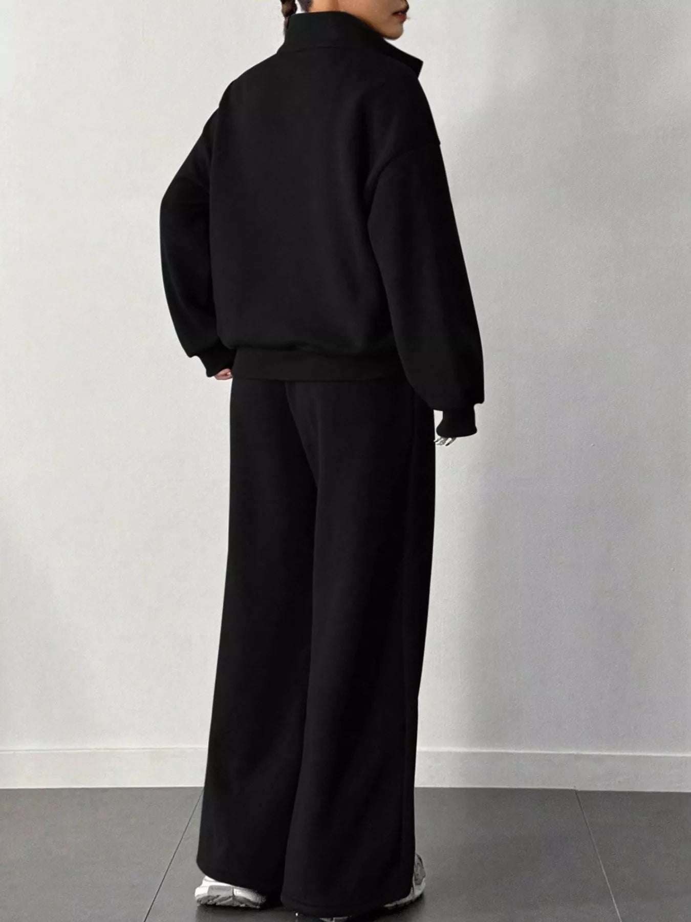 Half-Zip Long Sleeve Sweatshirt and Pants Set nicholesgifts