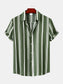 Men's Plus Size Striped Short Sleeve Button-Down Shirt nicholesgifts