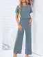 Ribbed Short Sleeve Wide Leg Jumpsuit nicholesgifts