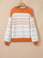 Zigzag Geometric Pattern Round Neck Sweater nicholesgifts