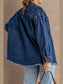 Button Up Pocketed Raw Hem Denim Jacket nicholesgifts