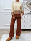 Devine Slit Striped Round Neck Top and Pants Sweater Set nicholesgifts