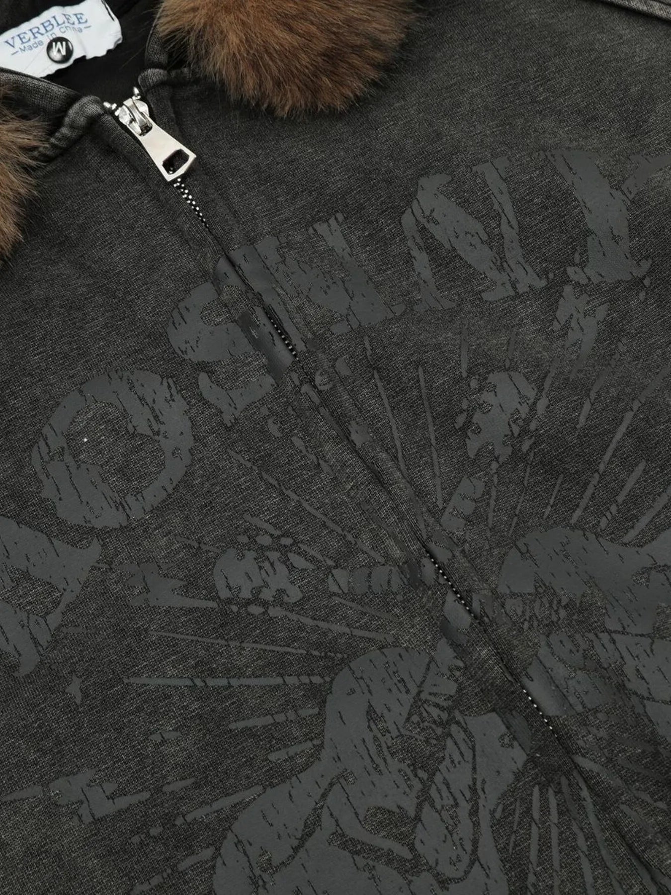 Men's Zip-Up Hoodie with Faux Fur Trim Trendsi