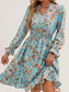 Floral Print Flounce Sleeve Ruffle Hem Dress nicholesgifts