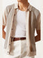 Men's Plus Size Striped Button Up Short Sleeve Shirt nicholesgifts