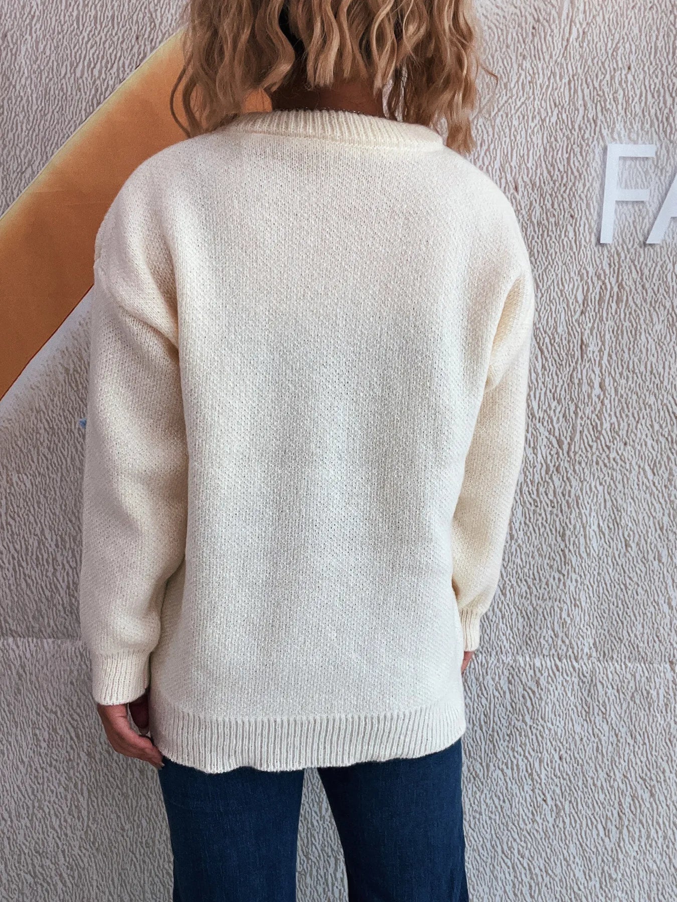 Colorful Bow Round Neck Sweater