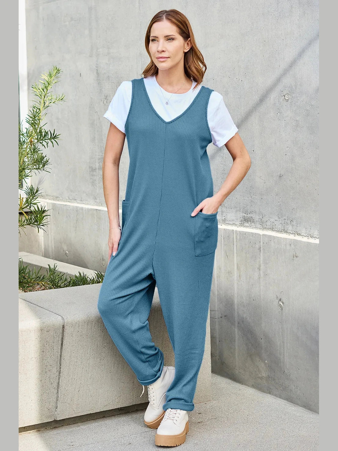 Double Take Full Size Sleeveless Straight Jumpsuit nicholesgifts
