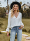 V-Neck Flounce Sleeve Blouse nicholesgifts