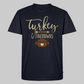 Men's Turkey and Touchdowns Short Sleeve T-Shirt - navy
