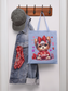 Women Love Dog with Bow Valentine's Day Tote Bag nicholesgifts