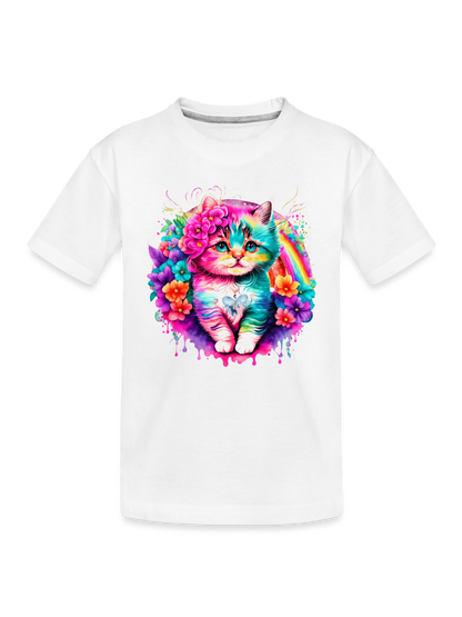 Toddler Girls Colorful Kitten Short Sleeve Tee Shirt nicholesgifts