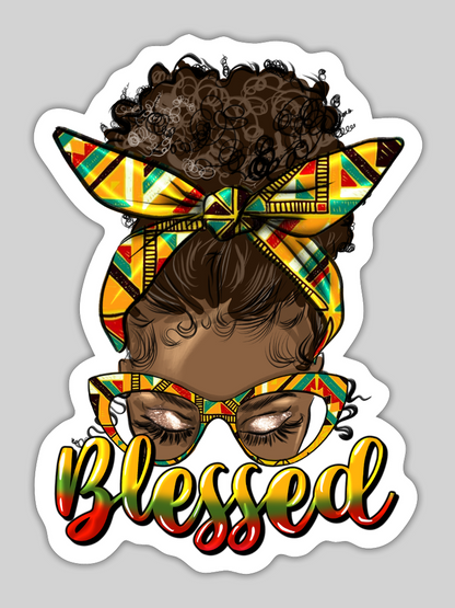 African American Blessed Sticker nicholesgifts