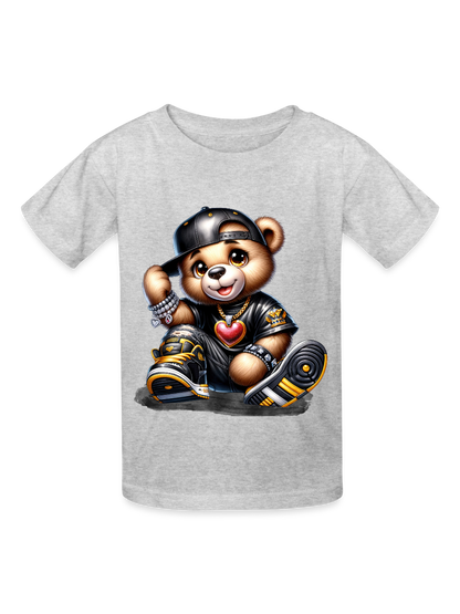 Boys Black Hat Teddy Bear Short Sleeve T-Shirt nicholesgifts