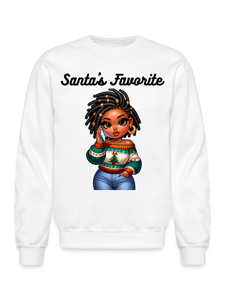 African American Women Santa's Favorite Crewneck Christmas Sweatshirt NicholesGifts
