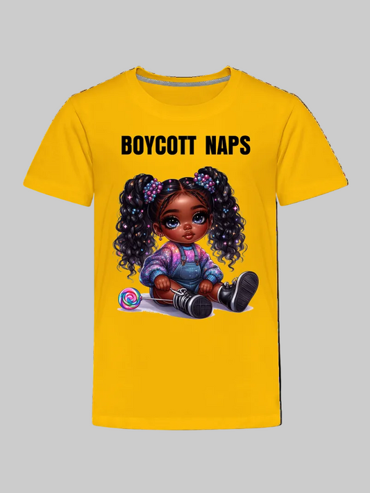 African American Toddler Girls Boycott Naps Short Sleeve T-Shirt nicholesgifts