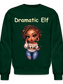 African American Women Christmas Dramatic Elf Crewneck Sweatshirt nicholesgifts