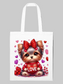 Women Love Dog with Bow Valentine's Day Tote Bag nicholesgifts