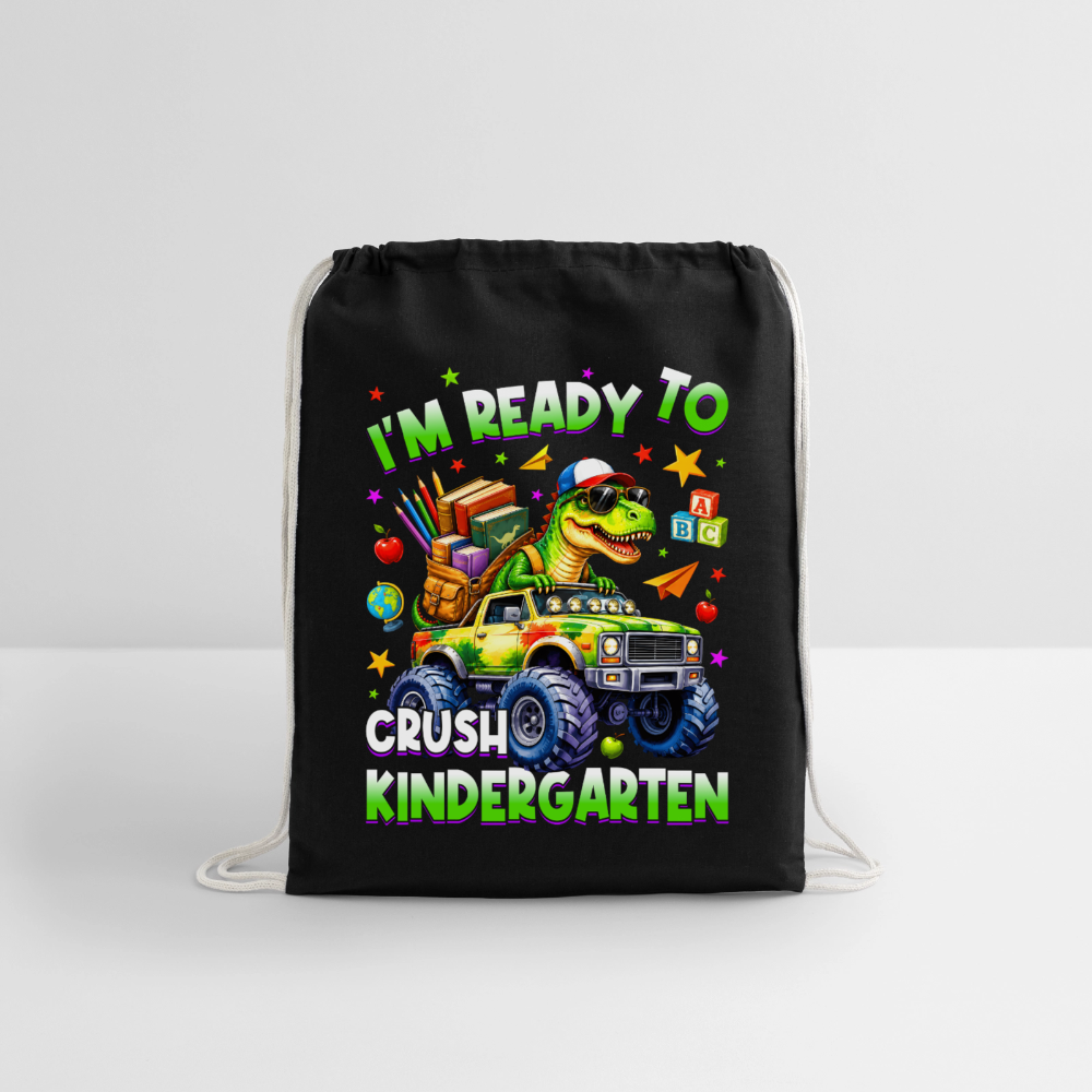 Toddler Boys I'm Ready To Crush Kindergarten Drawstring Bag Back To School - black