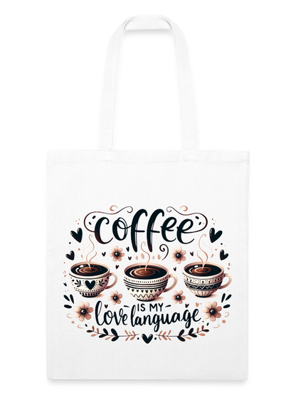 Women Coffee Is My Love Language Valentine's Day Tote Bag Gift For Her nicholesgifts
