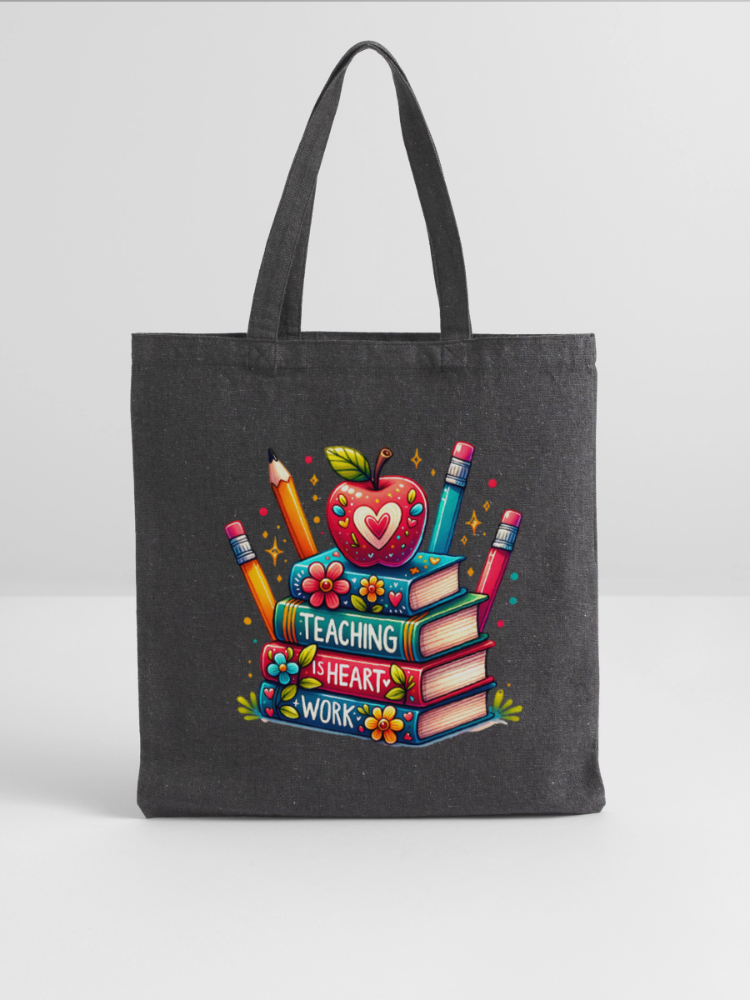Women Teaching Is Heart Work Valentine's Day Tote Bag nicholesgifts