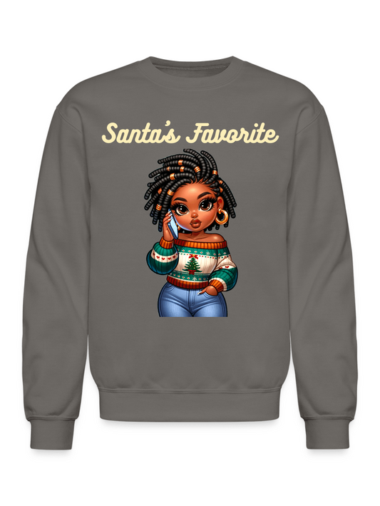 African American Women Christmas Santa's Favorite Crewneck Sweatshirt nicholesgifts