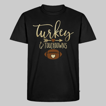 Men's Turkey and Touchdowns Short Sleeve T-Shirt - black