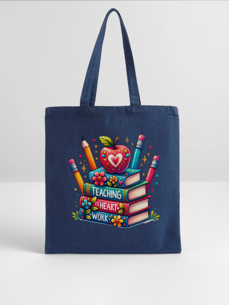 Women Teaching Is Heart Work Valentine's Day Tote Bag nicholesgifts