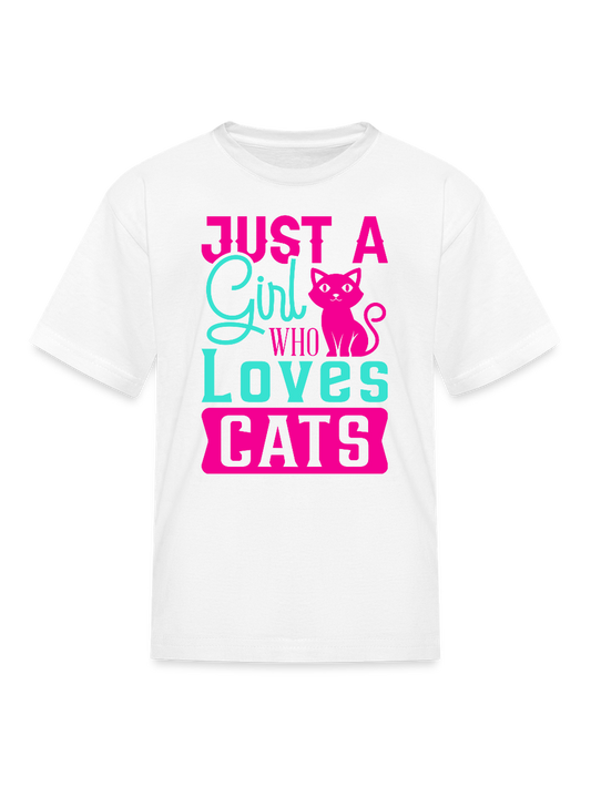 Girls Just A Girl Who Love Cats Short Sleeve Summer T-Shirt NicholesGifts