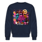 Women's Spooky Vibes Halloween Ghost Crewneck Sweatshirt - navy