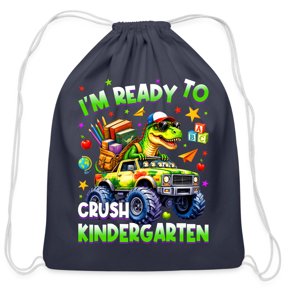 Toddler Boys I'm Ready To Crush Kindergarten Drawstring Bag Back To School - navy