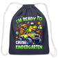 Toddler Boys I'm Ready To Crush Kindergarten Drawstring Bag Back To School - navy